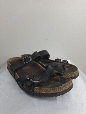 Birkenstock Mayari  Black Double-Strap Cork Footbed Sandals